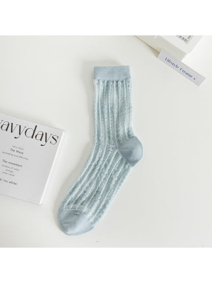 Rufia - Sheer Dot Stripe Mesh Socks