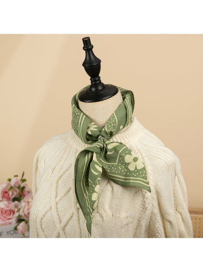 Scarvii - Animal Print Floral Border Square Scarf