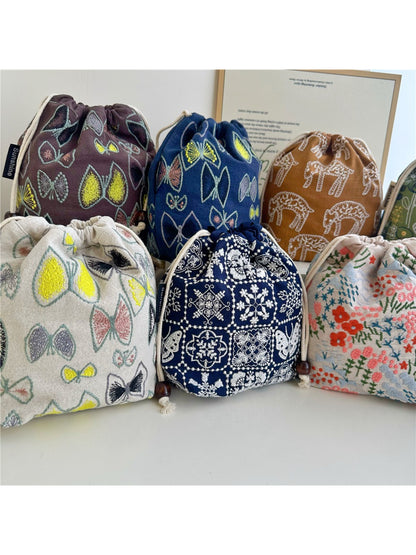 Cosbai - Woven Drawstring Pouch