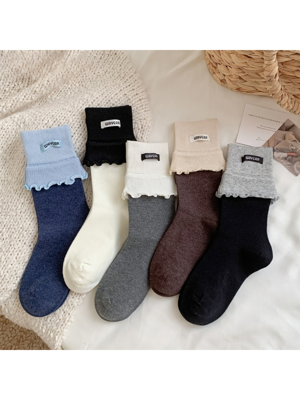 Rufia - Soft Cuff Detail Crew Socks