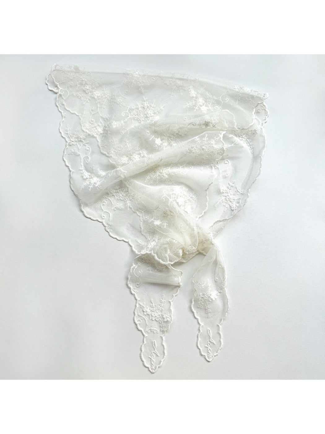 Scarvii - Sweet Lace Sheer Triangle Scarf - Feminine & Delicate
