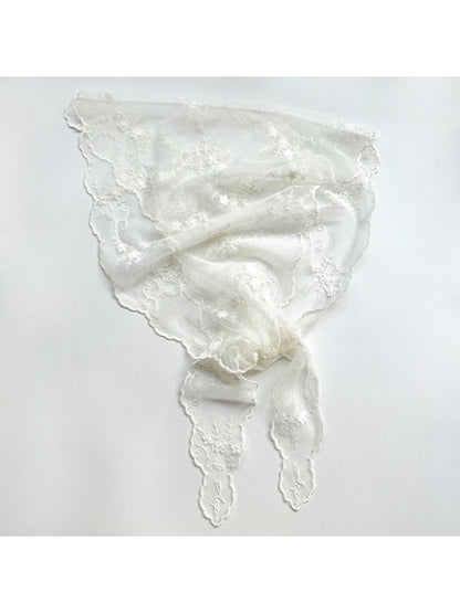 Scarvii - Sweet Lace Sheer Triangle Scarf - Feminine & Delicate