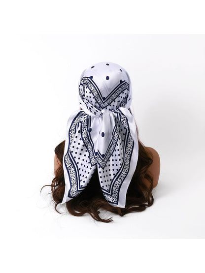 Scarvii - Warm Tones Polka Dot Printed Square Scarf