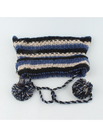 Haila - Striped Cat Ear Shape Knit Beanie