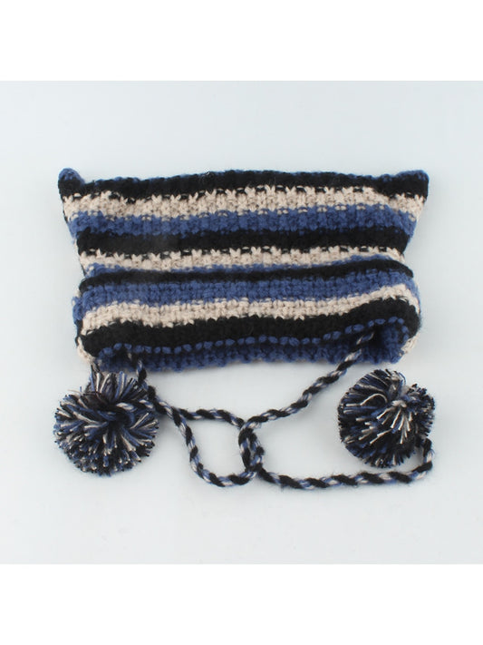 Haila - Striped Cat Ear Shape Knit Beanie