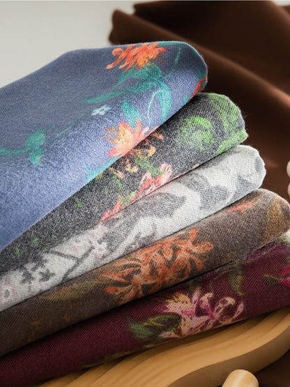 Scarvii - Vintage Floral Print Winter Scarf & Shawl