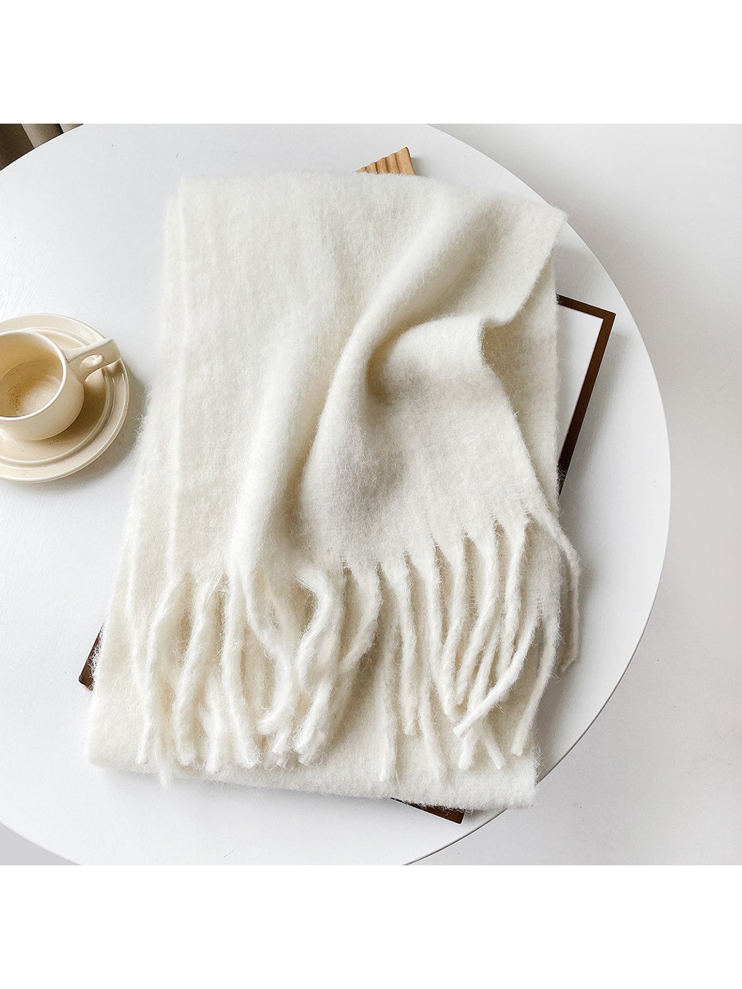Scarvii - Brushed Solid Color Fringe Scarf