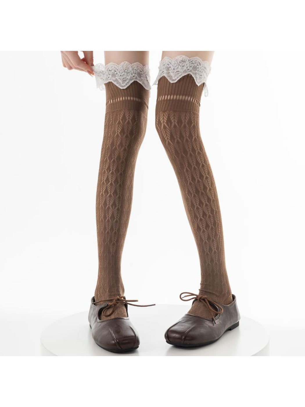 Rufia - Lace Trim Knee High Socks product image 2