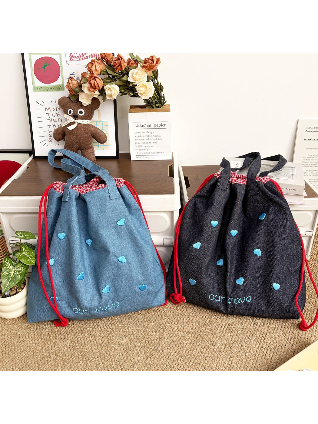 Side view of Cosbai Polka Dot Slouchy Shoulder Bag showing slouchy design