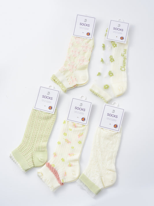 Rufia - Pastel Green & Pink Summer Ankle Socks