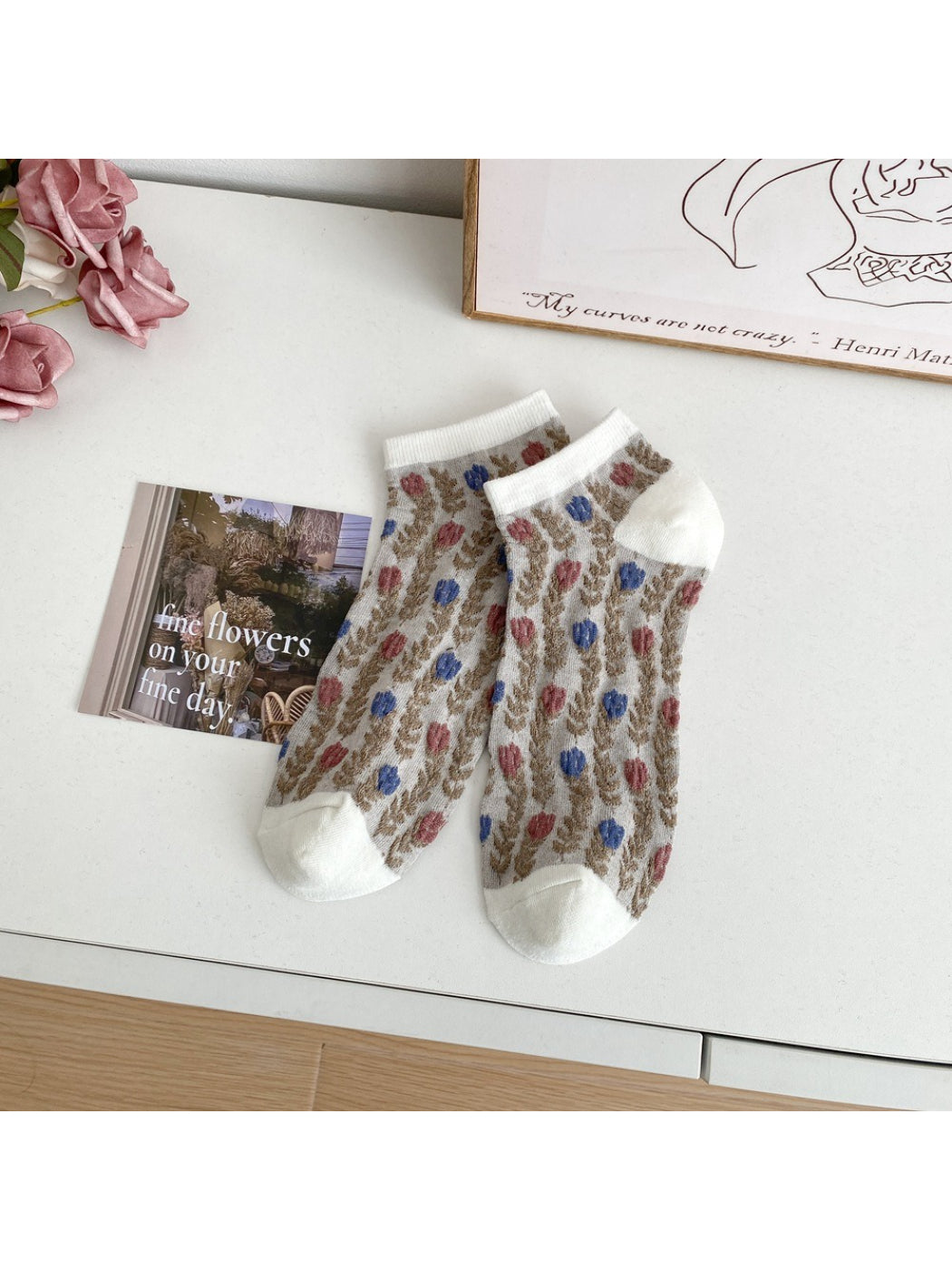Rufia - Soft Floral Pattern Ankle Socks product image 2