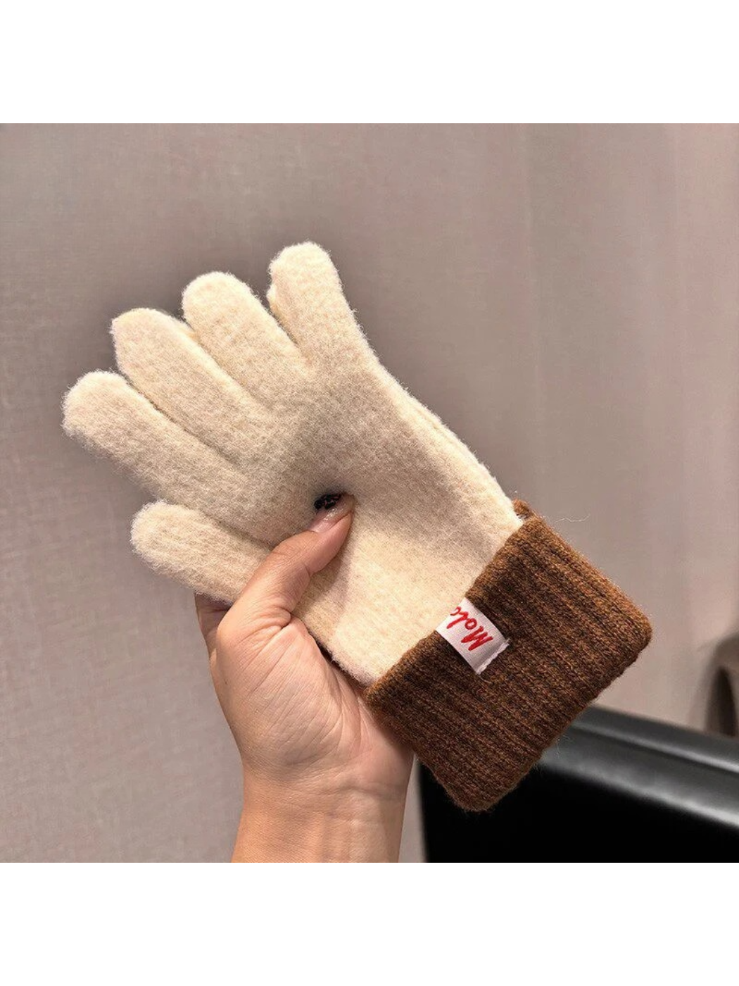 Gloving - Colorblock Fuzzy Texture Gloves