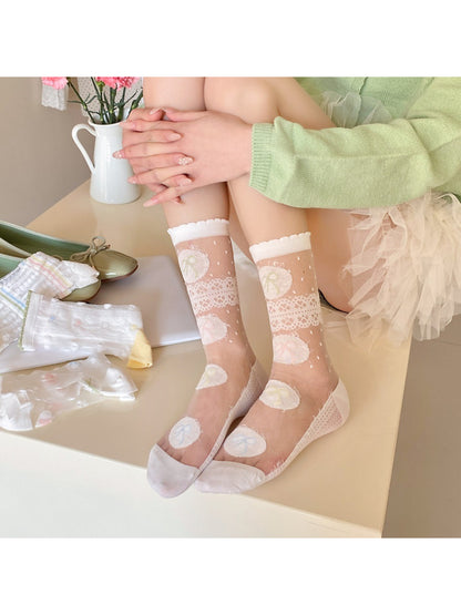 Rufia - Sheer Dot Texture Crew Socks product image 4