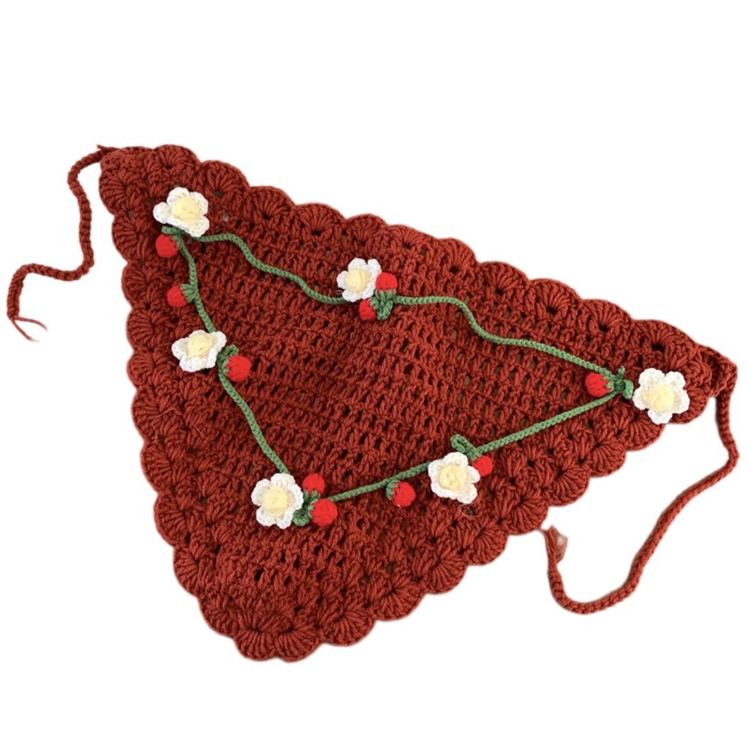 Scarvii - Boho Chic Floral Lace Crochet Triangle Scarf