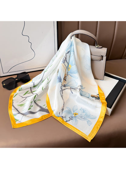 Scarvii Magnolia Floral Square Scarf