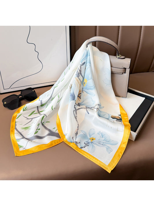 Scarvii Magnolia Floral Square Scarf