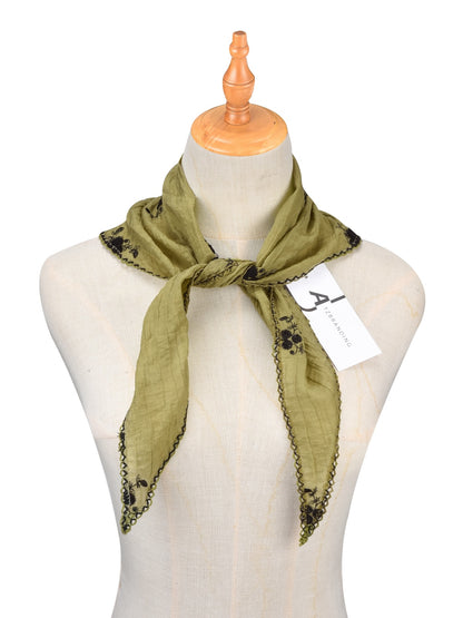 Scarvii Soft Botanical Print Triangle Scarf