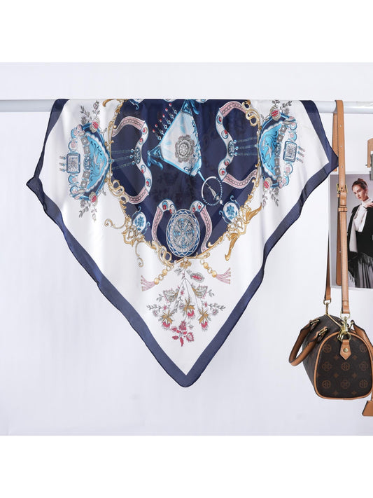 Scarvii - Vintage Jewelry Print Square Scarf