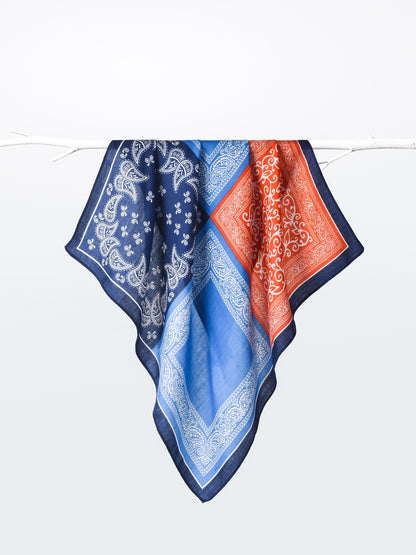 Scarvii - Square Scarf with Paisley Print