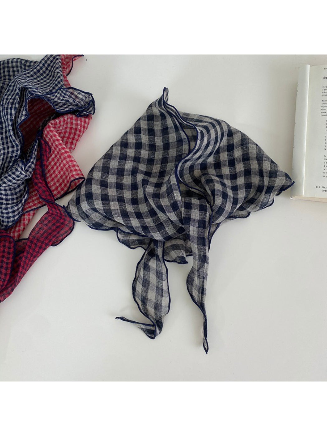 Scarvii Gingham Check Triangle Scarf