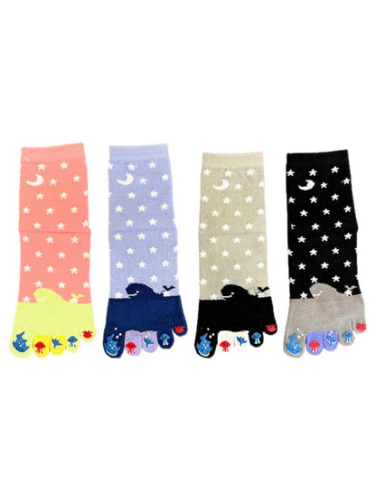 Rufia - Starry Whale Anti-Slip Five-Toe Socks