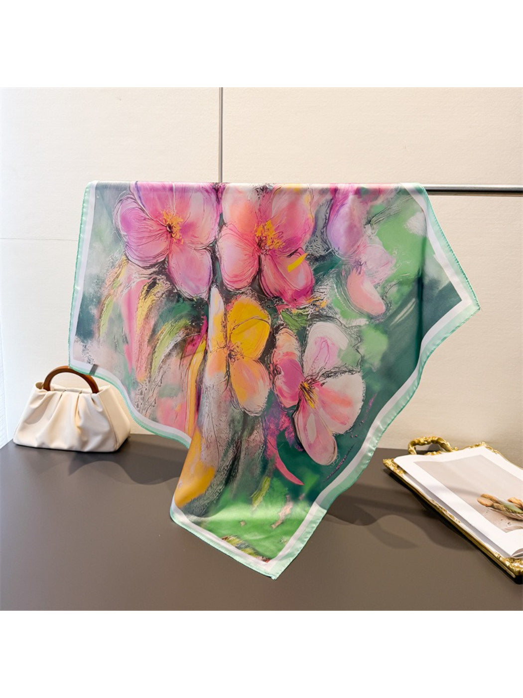 Scarvii - Artistic Floral Square Scarf