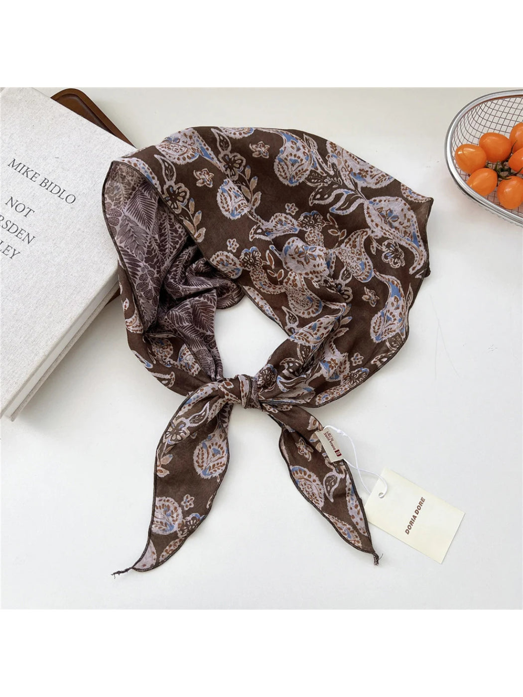 Scarvii - Sping Print Scalloped-Edge Triangle Scarf