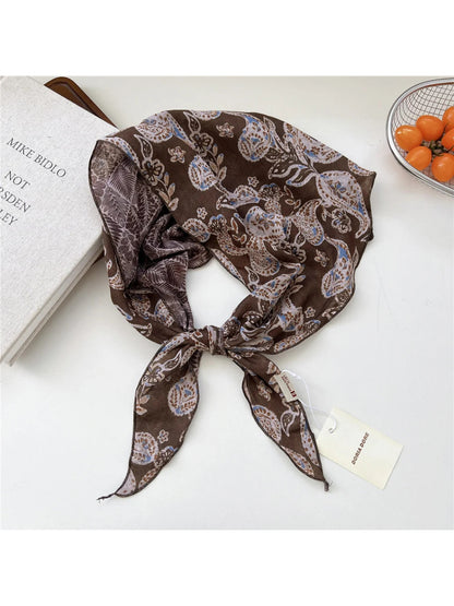 Scarvii - Sping Print Scalloped-Edge Triangle Scarf