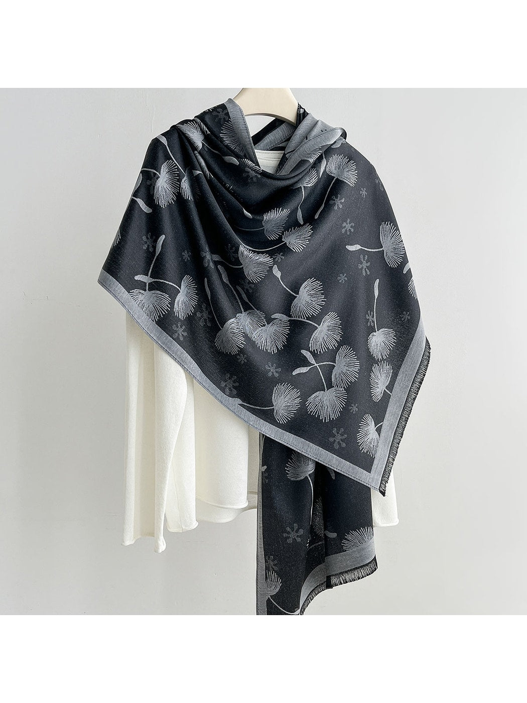 Scarvii - Elegant Dandelion Print Summer Wrap Scarf