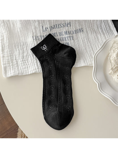 Rufia - Openwork Heart Motif Ankle Socks