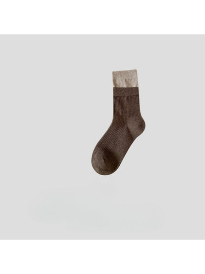 Rufia - Color Block Knit Crew Socks