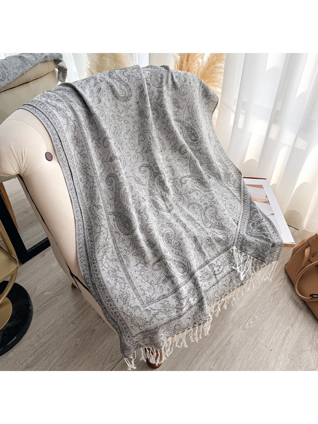 Scarvii - Classic Paisley Wrap Fringe Scarf