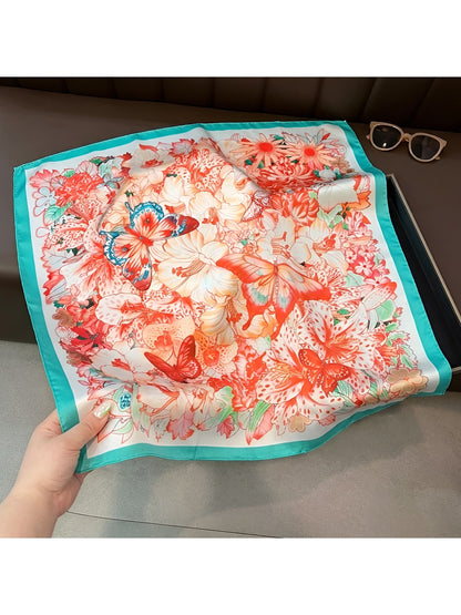 Scarvii - Butterfly Print Casual Fashion Square Scarf