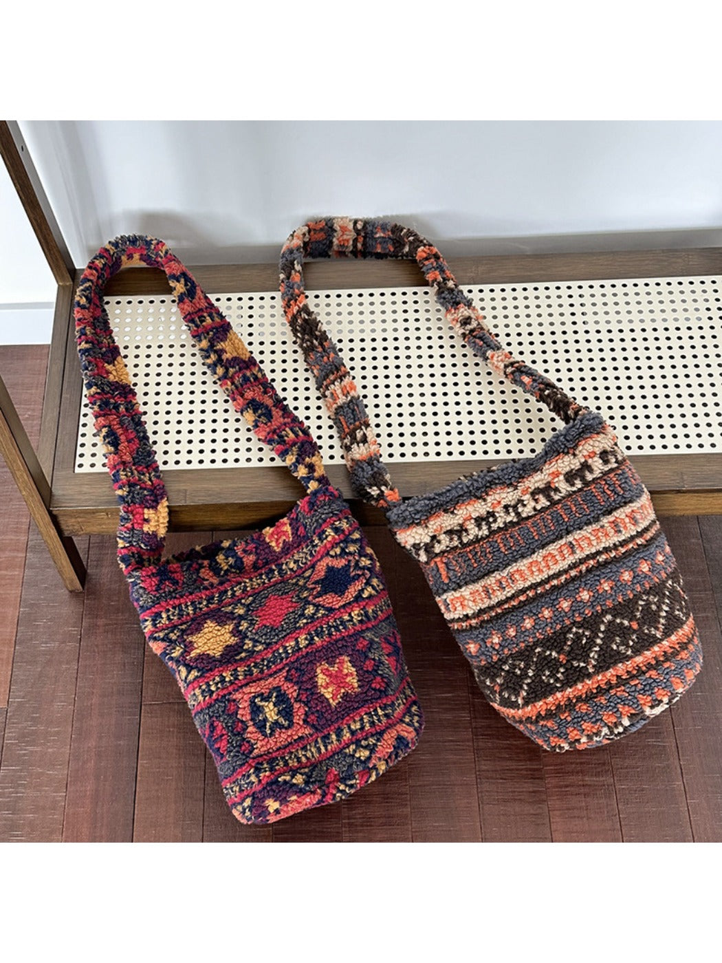 Cosbai - Retro Leopard Print Crossbody Bag