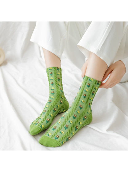 Rufia - Vintage Floral Knit Crew Socks product image 2
