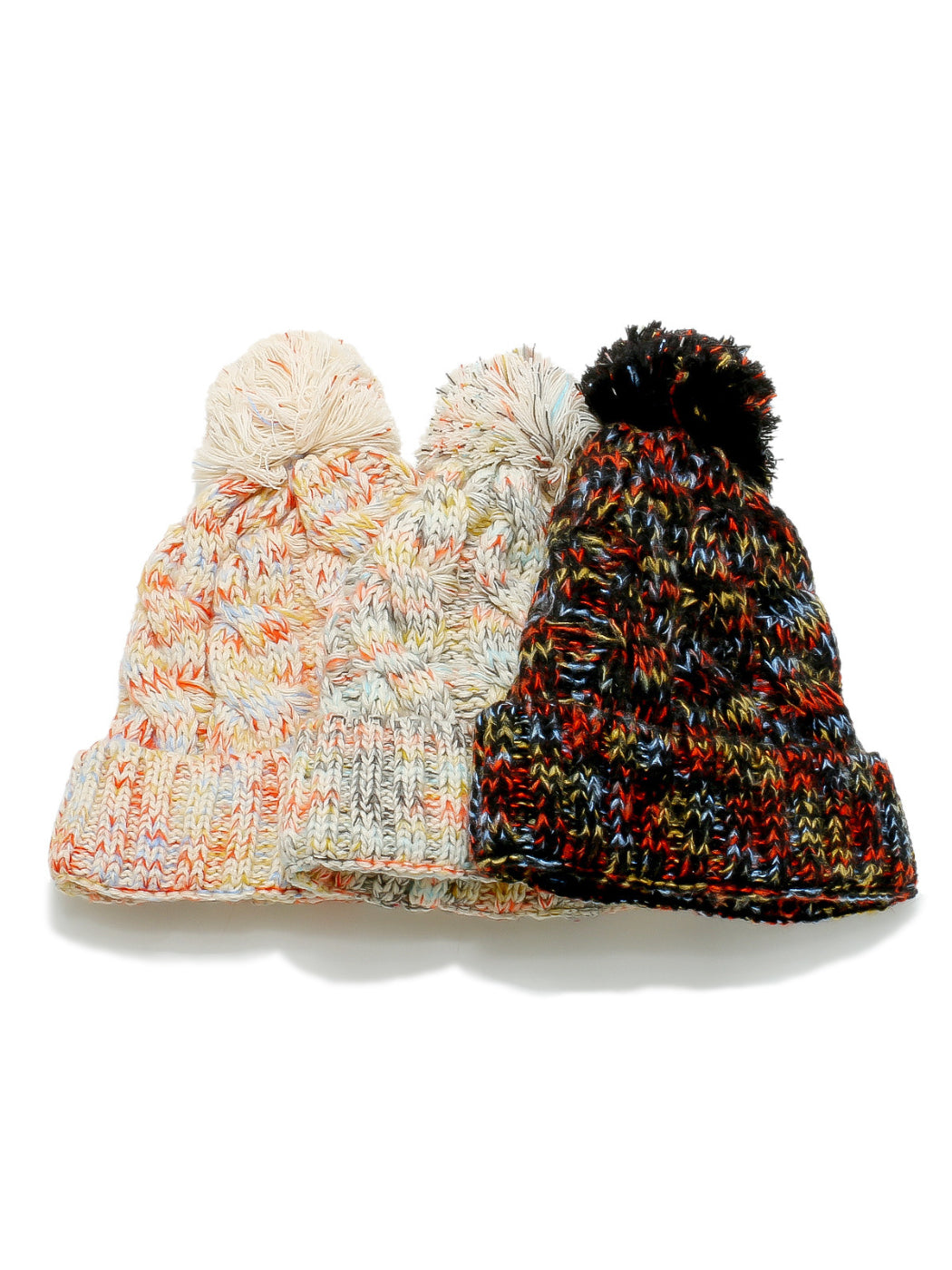 Haila Colorful Knit Pom Pom Beanie