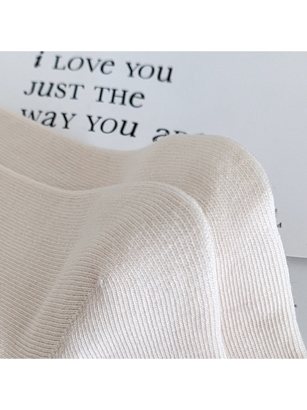 Rufia - Contrast Cuff Button Detail Women's Crew Socks
