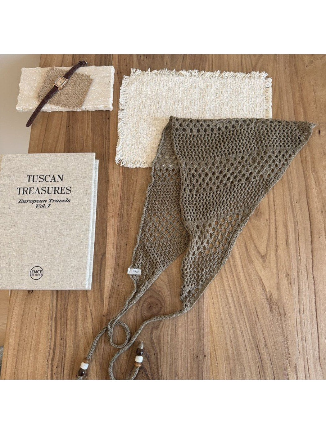 Scarvii - Solid Openwork Knit Triangle Scarf