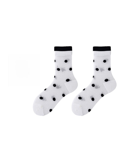 Rufia - Fresh Contrast Polka Dot Crew Sock