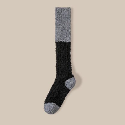 Rufia - Color Block Knee-High Towel Socks