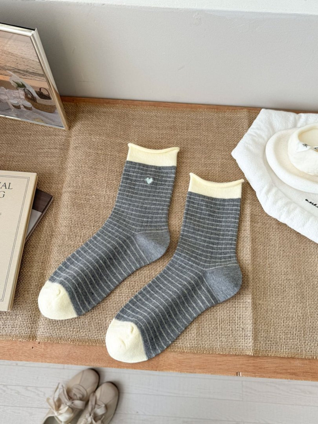 Rufia - Heart Detail Stripe Crew Socks product image 5