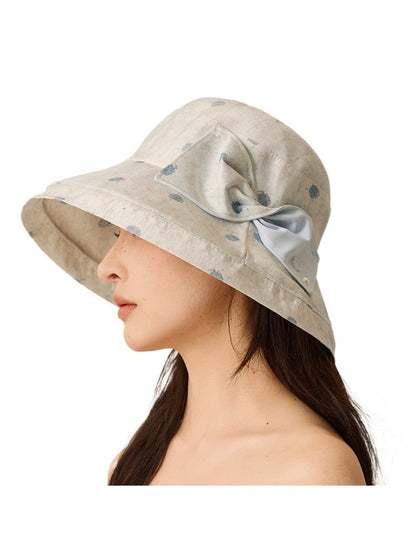 Haila hat angled to show wide brim and bow detail on side