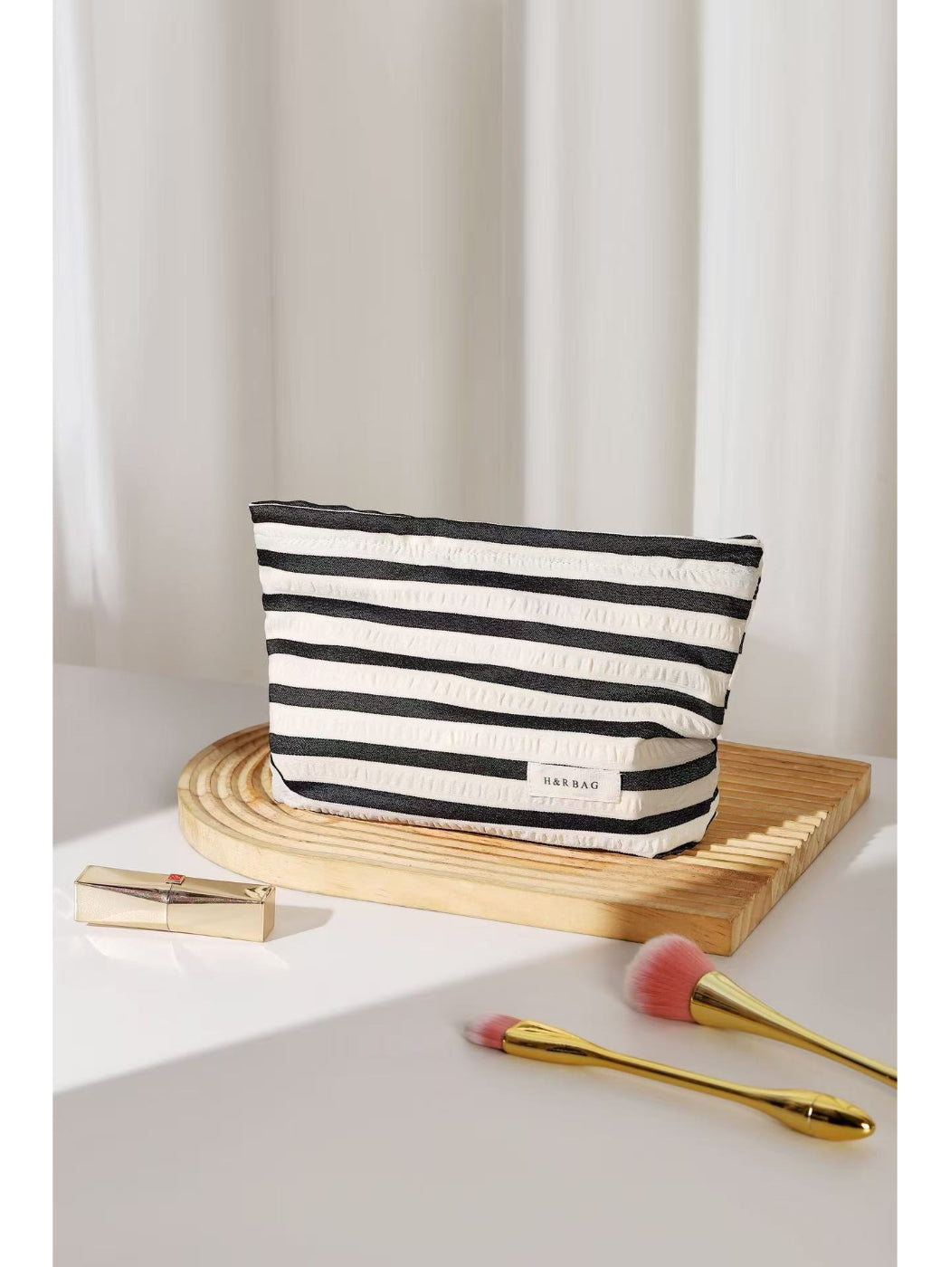 Cosbai - Classic Stripe Cosmetic Bag