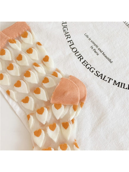 Rufia - Heart Pattern Sheer Socks