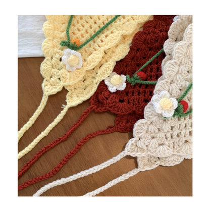 Scarvii - Boho Chic Floral Lace Crochet Triangle Scarf