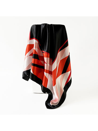Scarvii - Colorblock Geometric Pattern Square Scarf