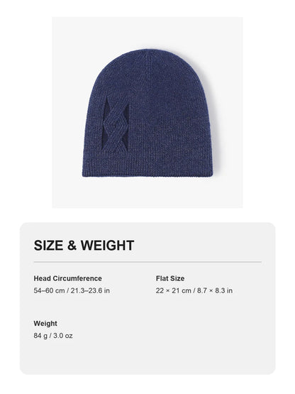 Haila - Tonal Geometric Textured Knit Beanie