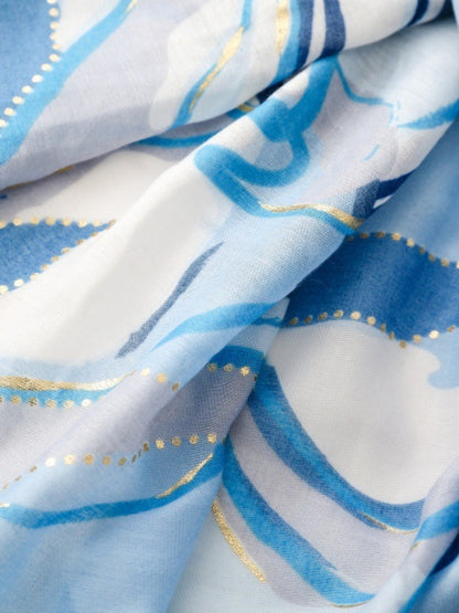 Scarvii - Elegant Orchid Floral Print Scarf