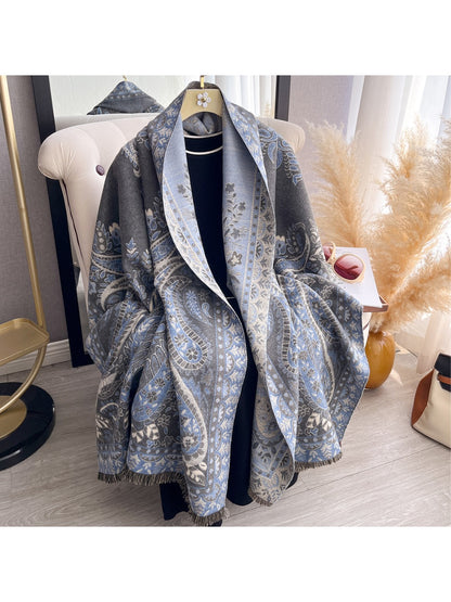 Scarvii – Paisley Print Fringe Scarf & Wrap