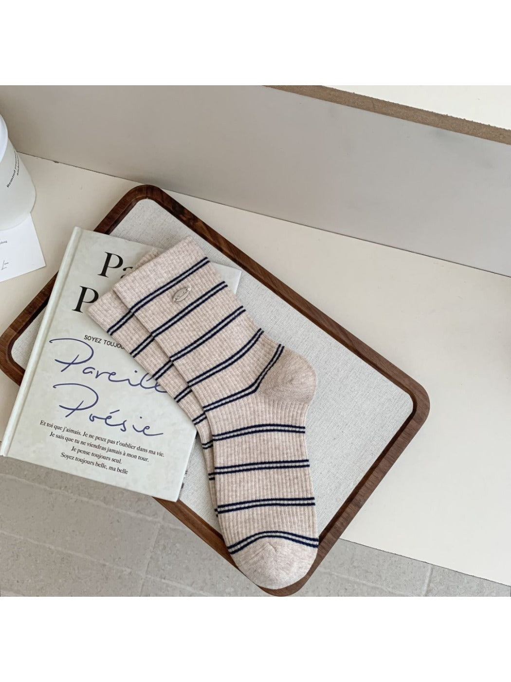 Rufia - Buckled Striped Knitted Capsule Socks for Women